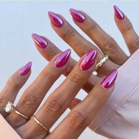 Pink Chrome Nail Idea